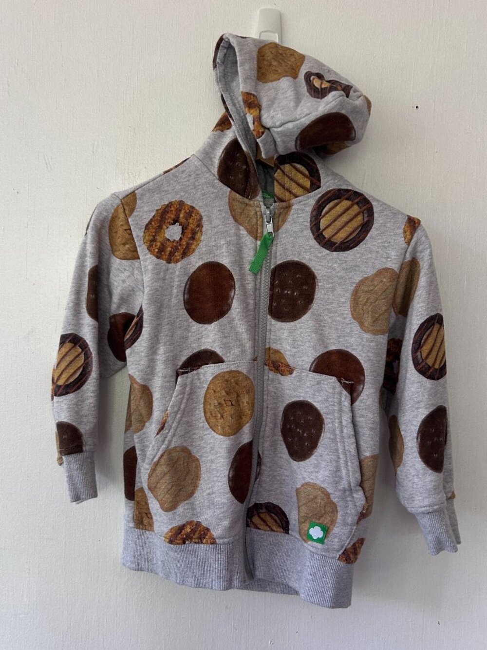 Girl Scouts Hoodie Girls XS Girl Scout Cookie Print Full Zip Sweatshirt
